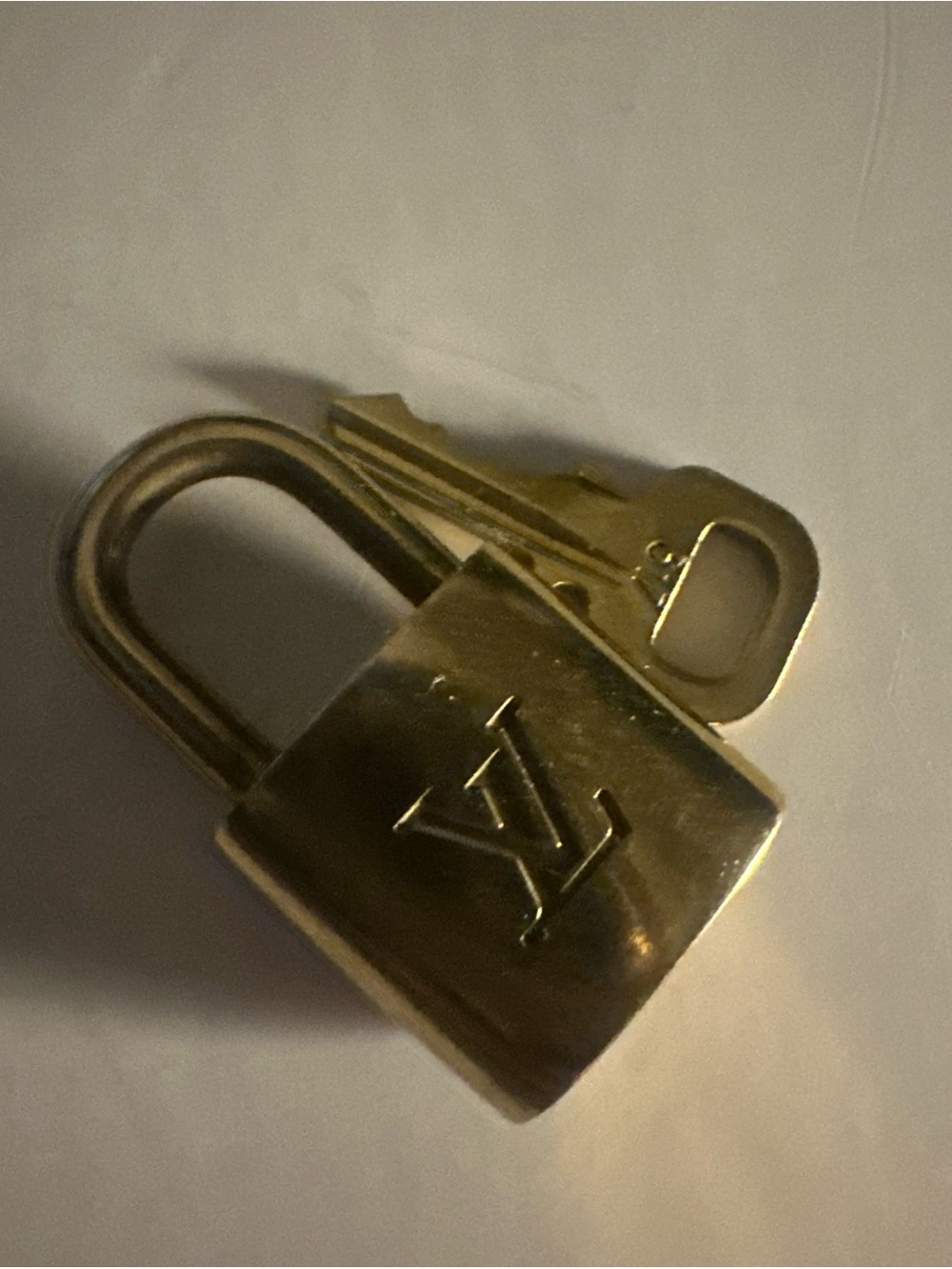 Louis Vuitton Brass Padlock and Key Set Made in France #317